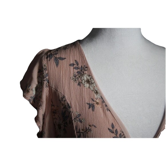 Alter’d State Feminine Floral wrap short sleeve Boho Dress Romantic Fairy Sz L - Picture 7 of 12